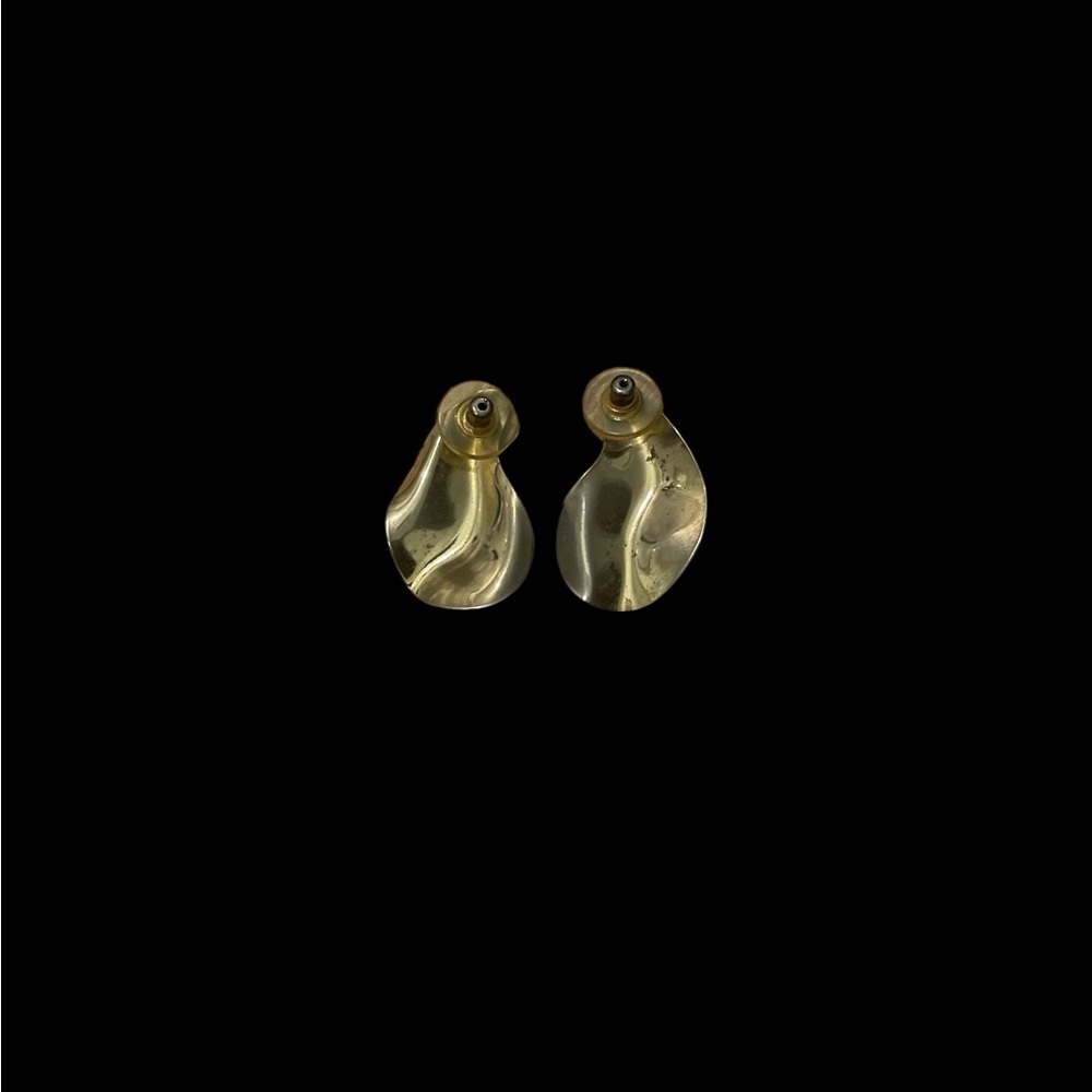 80’s Silver Tone Earrings - Picture 2 of 2